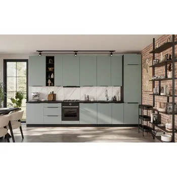 Kuchyňská linka Kuchyňská linka 390 cm Aria 2 - Černá + SA Aquamarine AFM