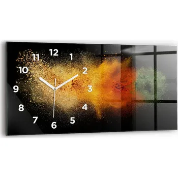 Hodiny Horizontální Skleněné Hodiny Minimalistické Nástěnné Rozsypané koření 60x30 cm