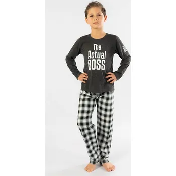 Chlapecké pyžamo Vienetta Kids Actual Boss chlapecké tmavě šedé