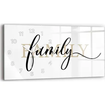 Hodiny Nástěnné hodiny kulatý dekorativní klasické kuchyňské 60x30 cm Nápis Rodina