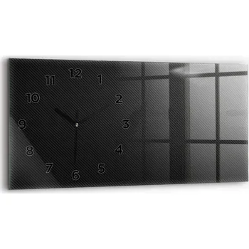 Hodiny Minimalistické skleněné nástěnné hodiny s grafikou Tmavá abstrakce 60x30 cm