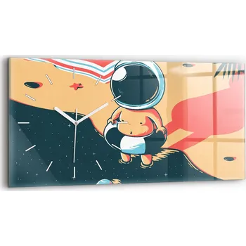 Hodiny Moderní skleněné nástěnné hodiny s potiskem 60x30 cm Dětská fantazie