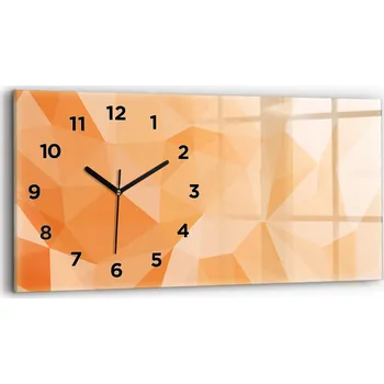 Hodiny Skleněné moderní nástěnné hodiny s potiskem 60x30 cm Abstrakce trojúhelníky
