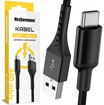 Datový kabel Kabel Heckermann USB - USB-C 2 m černý