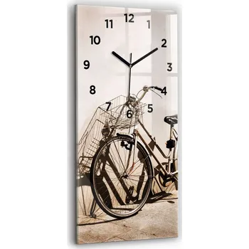 Hodiny Velké Skleněné Hodiny Stylové Nástěnné Tiché ručičky Obývací pokoj Italské kolo 30x60
