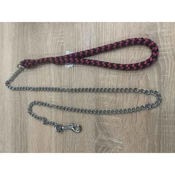 Vodítko pro psa Vodítko řetízkové malé a střední plemeno 120 - 130cm Barva: tm.růžová/černá