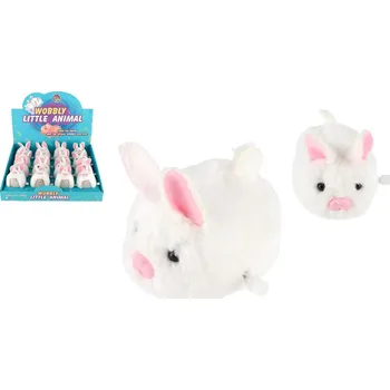 Hračka Králík/Králíček na natažení plast/plyš 8cm 16ks v boxu