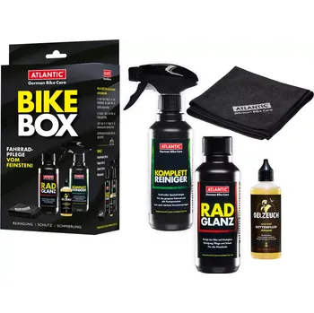 Atlantic Atlantic Bike box - sada čistič 250ml, lesk 250ml, olej 100ml a utěrka