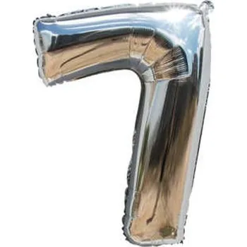 Balónek Fóliový balónek 82 cm-stříbrný číslo 7