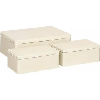 Dóza na potraviny Sada 3 kovových dekoračních krabiček Deskolor šedé do kanceláře a dětského pokoje