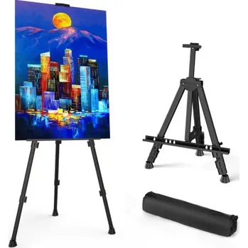 Malířský stojan Kovový malířský stojan – lehký, skladný, nastavitelný | výška 93–165 cm | váha 950 g | skládací trojnožka | stolní i venkovní | stabilní | obal