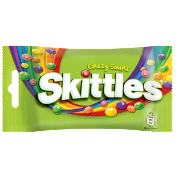 Čokoláda Skittles Crazy sours kyselé žvýkací bonbóny 38g