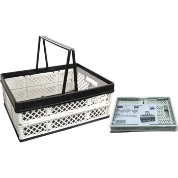 Úložný box Krabice, skládací koš 39 x 29,5 x 16 cm (výška s uchy 31 cm)