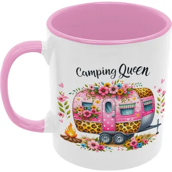 Hrnek-Camping Queen bílý/růžový