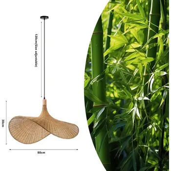 Immax BOHO SOMBRERO designové závěsné svítidlo D80cm, E27 přírodní ratan