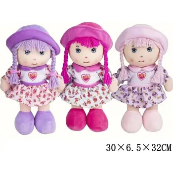 Plyšová panenka, látková, mluví polsky 30x9,8x32 cm, různé barvy