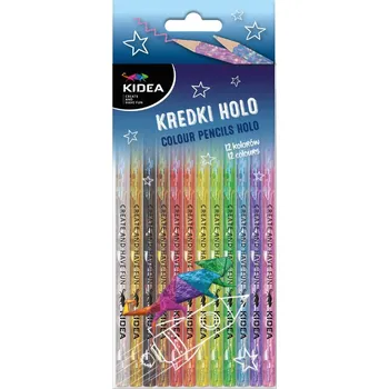 Kresba KIDEA Pastelky HOLO 12 barev 18 cm
