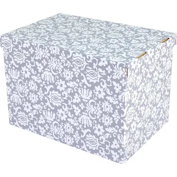 Elektroinstalační krabice Dekorativní úložná krabice 460x320x330 mm DAMASCO šedá a bílá