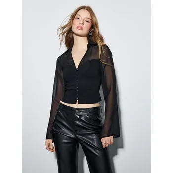 Dámské tričko Halenka s dlouhými rukávy - XS - House - černá - 196IQ-99X