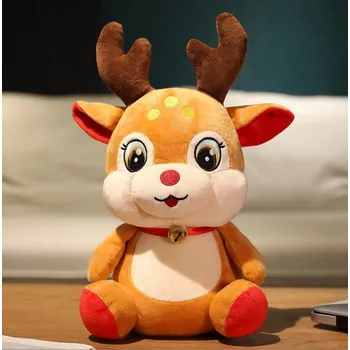 plyšák Maskotka RENIFER s rolničkou pod krkem 43 cm