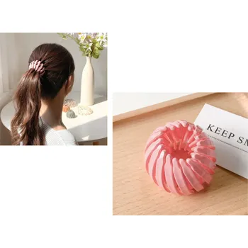 Spona. Teleskopický obruč na drdol místo gumičky RŮŽOVÁ