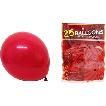 Latexové balónky 10 palců ČERVENÉ sada 25 ks cca 25 cm 55 g