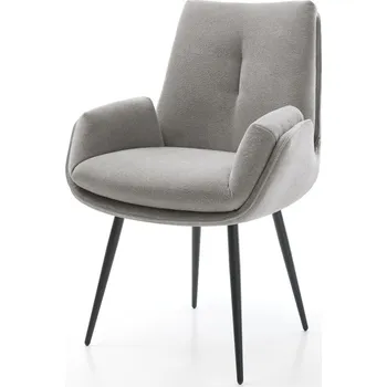 Jídelní židle DELIFE Jídelní židle Clea-Flex strukturovaná látka Měkký šedá 4-nohá zúžená černá