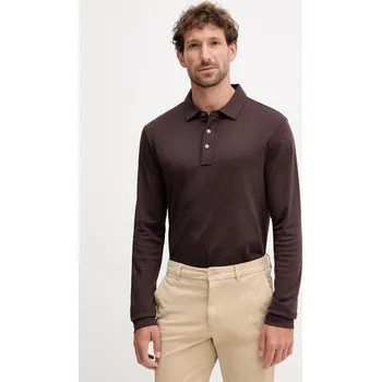 Pánské tričko Bavlněné tričko s dlouhým rukávem Michael Kors CF150CFC93 hnědá 89X, vel. S