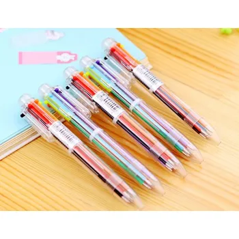 Vícebarevné kuličkové pero, 6 barev, 14 cm – 1 ks