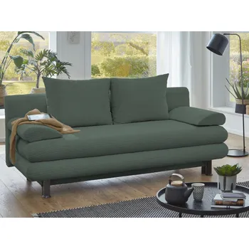 Pohovka Rozkládací pohovka Bert, lahvově zelená strukturovaná látka