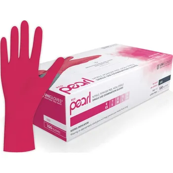 Vyšetřovací rukavice UNIGLOVES Expirace Nitrilové rukavice červené - Red Pearl, 100 ks Velikost: XL (10)
