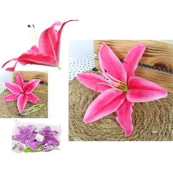umělá květina Květinová hlava LILIE 22 cm RŮŽOVÁ - 1 ks