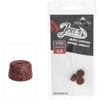 Umělá nástraha Mikado Výměnná Zátěž Na Nástrahy Jaws Quick Change Spiral Hmotnost: 10g, Počet ks: 3ks