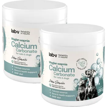 Lab-v Uhličitan vápenatý – přírodní zdroj vápníku pro psy a kočky 2x250 g