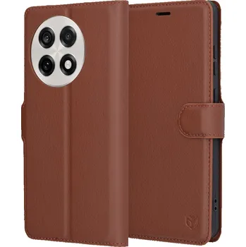 Pouzdro na mobilní telefon Kožené pouzdro Techsuit OnePlus 13R hnědé