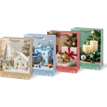 Dárková taška Taška dárková vánoční T10 mix V24 330 x 450 x 150 mm