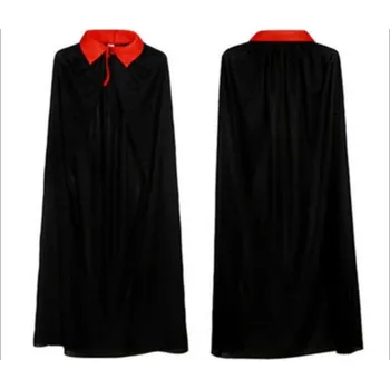 Halloween plášť ČERNÝ s červeným límcem 90 cm
