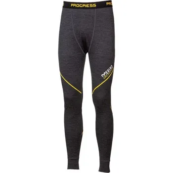 Pánské termo spodky PROGRESS MW SDN pánské dlouhé merino spodky Barva: Černá, velikosti: XL
