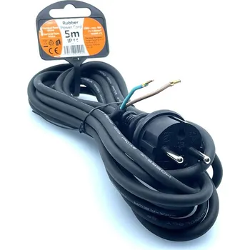 Prodlužovací kabel Solight Flexo šňůra 5m 2x1 gumová H05RR-F2 černá 5m