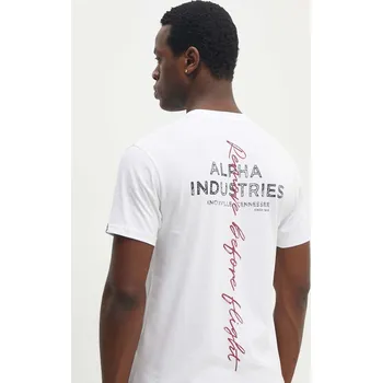 Pánské tričko Bavlněné tričko Alpha Industries 148516 bílá 00X, vel. XXL