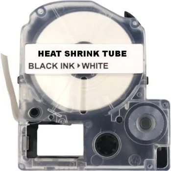 Epson LK-4WBA7, 7mm x 2,5m, černý tisk / bílý podklad, smršťovací kompatibilní páska