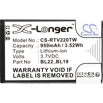 Baterie pro mobilní telefon Baterie Cameron Sino CS-RTV220TW za Retevis BL22 - neoriginální