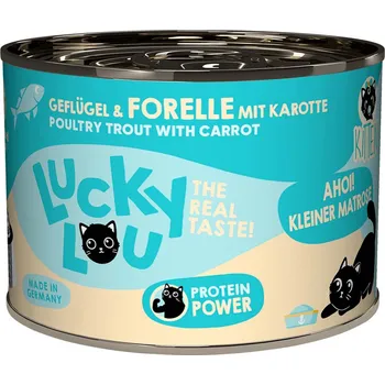 Krmivo pro kočku Lucky Lou Lifestage Kitten drůbež a pstruh 6× 200 g