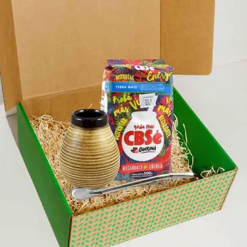 Čaj Dárkový box - CBSé Guarana, vroubkovaná kalabasa a bombilla