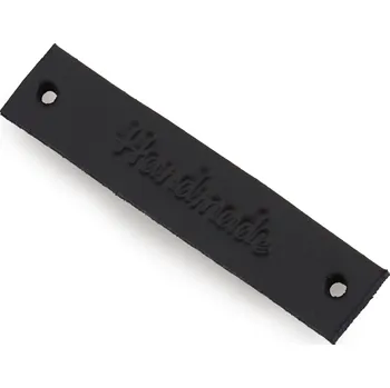 Pro Háčkování Kožený štítek 60x12mm černý handmade
