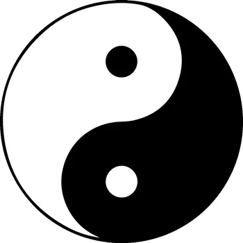 Samolepící dekorace Samolepka na zeď-Jin Jang 20 x 20 cm