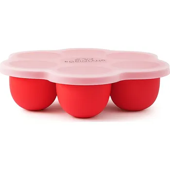 Svačinový box Silikonová miska k mražení potravin, 7 komor - červená