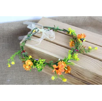 Čelenka WIANEK na hlavu barevné květiny 18 cm