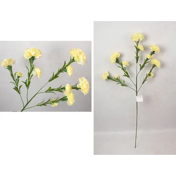 umělá květina Květina GOŹDZIK výška 84 cm, 5 ramen (10 květů 8-5 cm) ŽLUTÁ