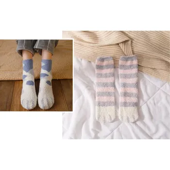 Dámské oblečení Dámské ponožky ŁAPKA silné univerzální ŠEDÉ RŮŽOVÉ - 1 pár